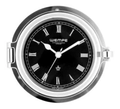 Wempe Regatta Chrom Bullaugenuhr Ms 140, Verchromt, Schw. Zifferblatt, Röm.