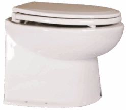 Jabsco Elektrische Yachttoilette Deluxe Flush 17" 24 Volt Seewasserspülung Gerade Rückwand