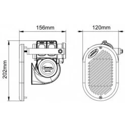 Lindemann Signalhorn HURRICANE Verchromt 120 DB -Boot Welt ax30112 i1 1