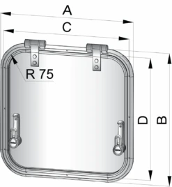 Vetus Marine Decksluke Fluchtluke Planus PLA45L -Boot Welt pla45l01